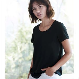 NWT Quince black stretch silk tshirt